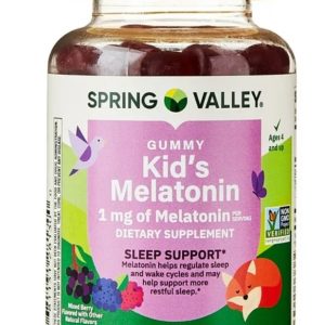 Melatonina para niños Spring Valley Gomitas, Mora y Frambuesa, 1 mg, 60 Unidades